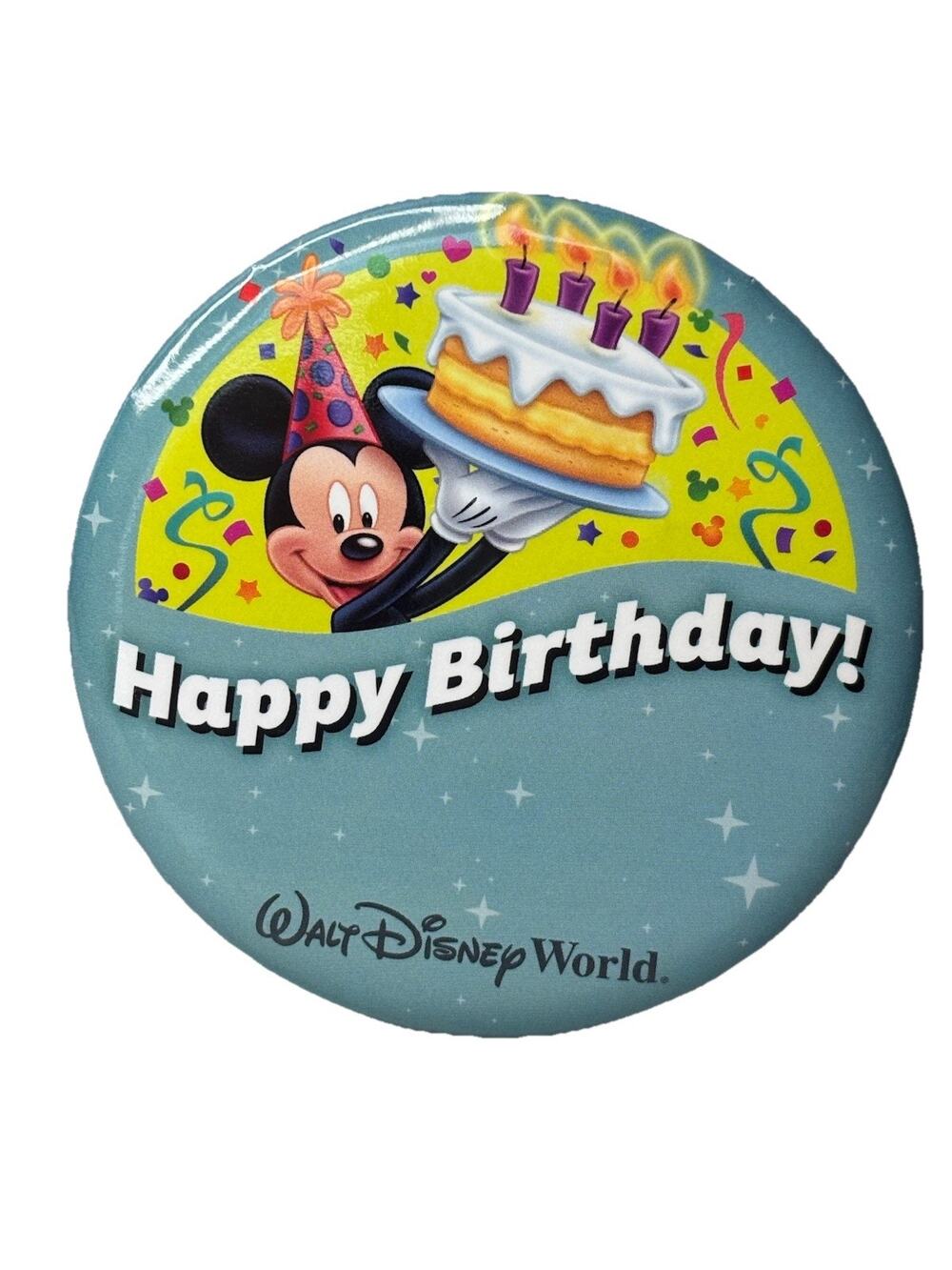 Disney Parks Happy Birthday Celebration Button - Mickey Mouse - Walt Disney Worl
